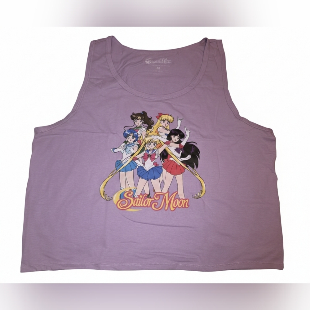 Sailor Moon Cropped Anime Graphic Tank‎ Top Y2K Kawaii Harajuku Geek Chic XL